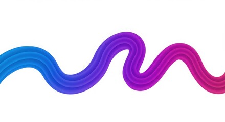 Poster - Dynamic purple and blue wave creating a fluid design on a white background, Abstract blue element, wave, isolated on white background