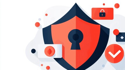 Poster - Cybersecurity Shield Icon Isolated on White Background