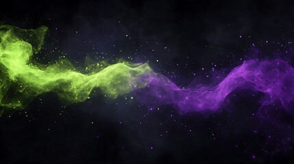 Poster - Green and purple nebula space cosmic dust