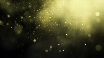 Poster - Gold dust particles floating on black background, digital art