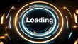 © Khalid - A sci-fi inspired display featuring 'Loading' in bold, glowing silver text, surrounded by concentric light rings and a dark futuristic background, focused and well-lit