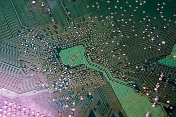 Wall Mural - Substrate and structure of printed circuit board with tracks and contacts