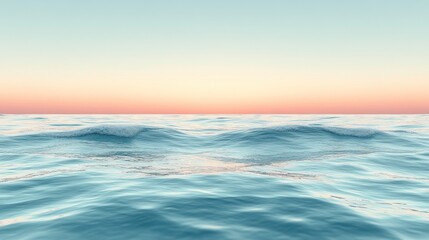 Canvas Print - Calm ocean waves at sunset.