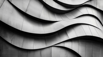 Poster - Captivating Abstract Waves of Monochrome Geometry and Fluid Elegance