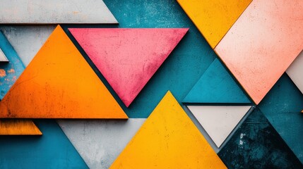 Poster - Vibrant Abstract Geometric Shapes Forming a Striking Minimalist Composition