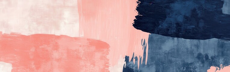Poster - textured abstract patterns combining navy blue and coral pink tones for a bold yet subtle contempora