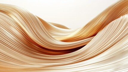 Sticker - Abstract Flowing Gold Beige Lines Design