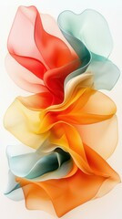 Poster - Vibrant Abstract Fabric Composition with Fluid Ethereal Shapes and Graceful Movements