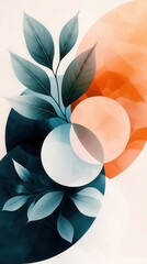 Poster - abstract organic shapes and vibrant gradients in digital art composition
