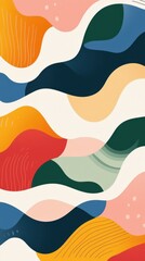 Poster - Vibrant Abstract Flowing Shapes and Waves in Dynamic Pastel Colors Creating a Captivating and Contemporary Visual Experience