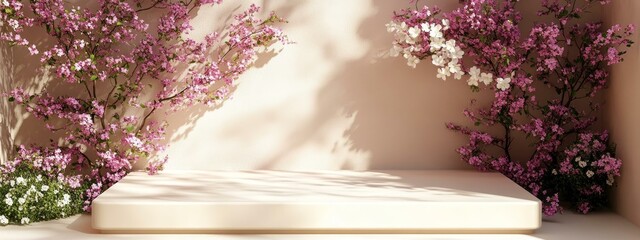 Wall Mural - Spring Blossom Display Platform Illustration