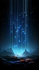 Poster - Mystical Night Sky Over Mountains