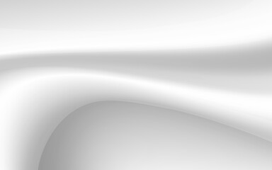Poster - smooth gray white flowing abstract background silver curve wave