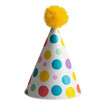 © Elizabeth_Art - A Birthday Party Hat with a Yellow Pom-Pom on Top.