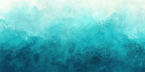 Poster - Gradient texture blending cool turquoise and vibrant emerald hues in a smooth transition