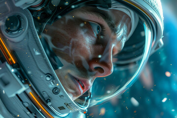 Wall Mural - astronaut in a protective spacesuit made generative ai technology