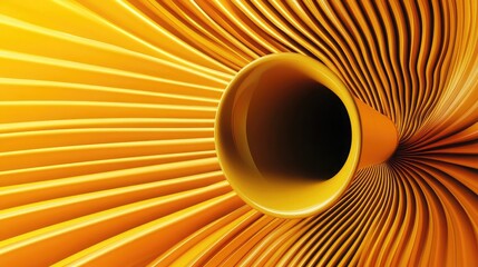 Poster - Yellow megaphone with dynamic lines on matching background, 3D render. Business announcement or communication concept. Eye-catching design for impactful marketing visuals.