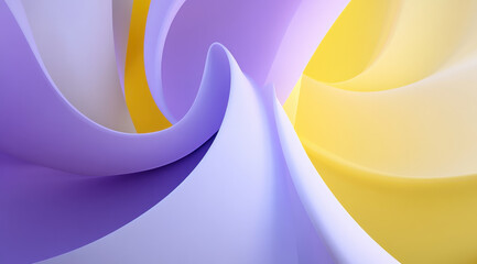 Aufkleber - Pastel colors intertwine to form smooth, flowing shapes that evoke a sense of tranquility. Shades of purple and yellow blend seamlessly, creating a serene visual experience.
