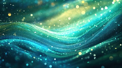 Poster - futuristic gradient design featuring neon green and vivid cyan with a sparkly texture for a vibrant 