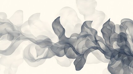 Canvas Print - Abstract grayscale flowing smoke or fabric design.