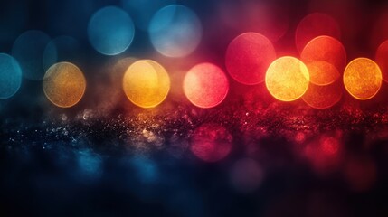 Canvas Print - Colorful bokeh lights on dark background.