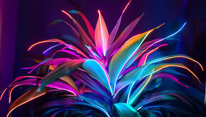 Wall Mural - abstract colour neon lights plant life