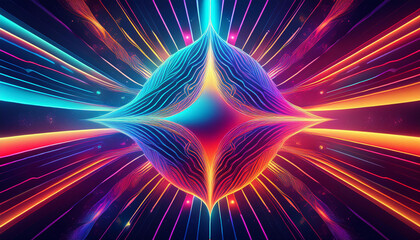 Wall Mural - abstract neon fractal wallpaper with area topic