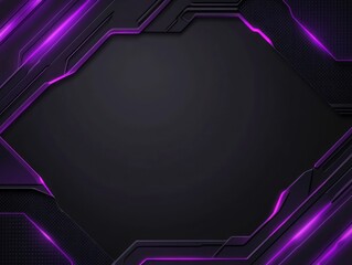 Wall Mural - Abstract Dark Background with Purple Neon Lines