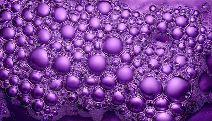Wall Mural - purple foam bubbles on purple background