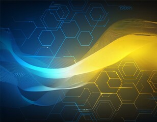 Canvas Print - abstract background modern  technology graphic yellow and blue energy technology concept futuristic graphic yellow and blue science background digital image  abstract background texture