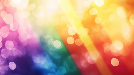 Poster - A colorful rainbow with a bunch of blurry circles