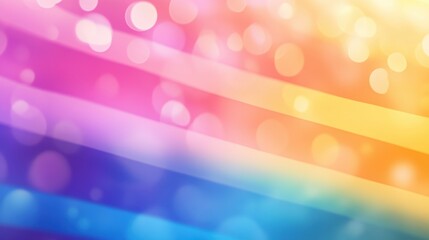 Poster - A colorful background with a rainbow stripe and a bunch of small circles