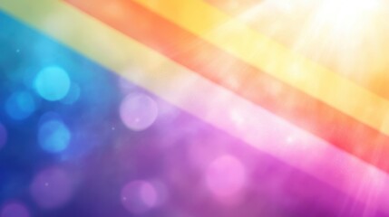 Poster - A colorful rainbow with a bright sun shining on it
