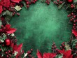 © Chand Abdurrafy - Festive Christmas Wreath Border Green Background