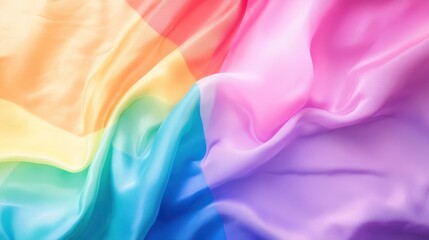Poster - A colorful piece of fabric with a rainbow pattern