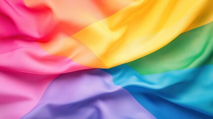 Poster - A colorful piece of fabric with a rainbow pattern