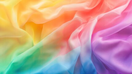 Poster - A colorful piece of fabric with a rainbow pattern