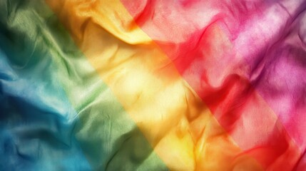 Poster - A colorful piece of fabric with a rainbow pattern