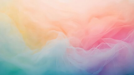 Poster - A colorful, flowing piece of fabric with a rainbow pattern
