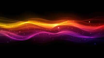 Poster - A colorful wave of light with a purple and orange stripe