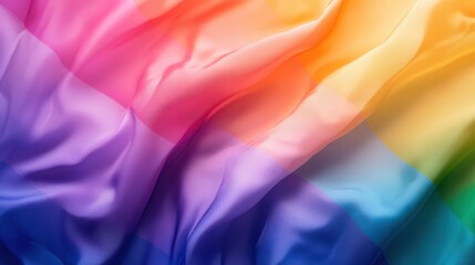 Poster - A colorful piece of fabric with a rainbow pattern