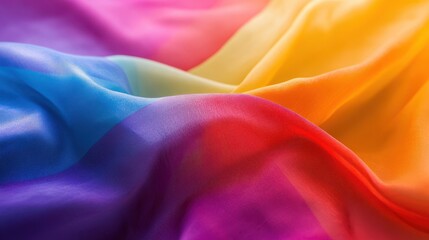 Poster - A colorful piece of fabric with a rainbow pattern