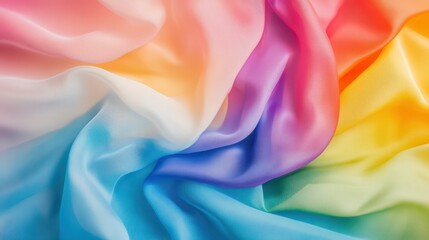 Poster - A colorful piece of fabric with a rainbow pattern