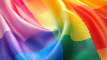 Poster - A colorful piece of fabric with a rainbow pattern