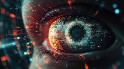 Poster - Digital Eye: A Futuristic Vision of Technology and Humanity's Intertwined Fate