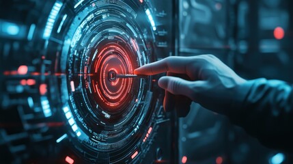 Poster - Cybersecurity Digital Key Access Futuristic Technology Interface System