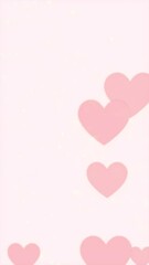 Aufkleber - red pink hearts vertical animation, Valentine Day or Mother Day, Wedding background
