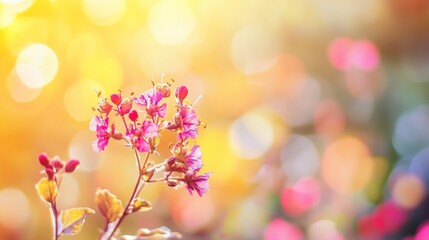 Naklejka na meble Radiant Pink Blossoms in a Sunny Garden