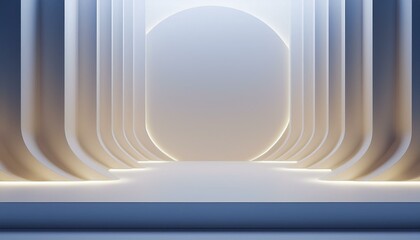 Wall Mural - abstract minimalist shape light background design 3d render