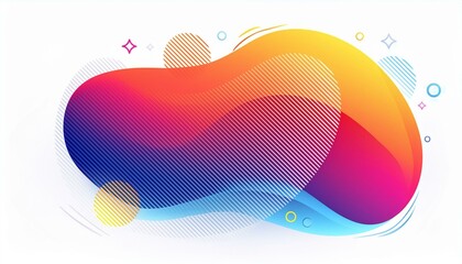 Wall Mural - vibrant colored gradients abstract shape blurred colors overlay graphic design white background  illustration